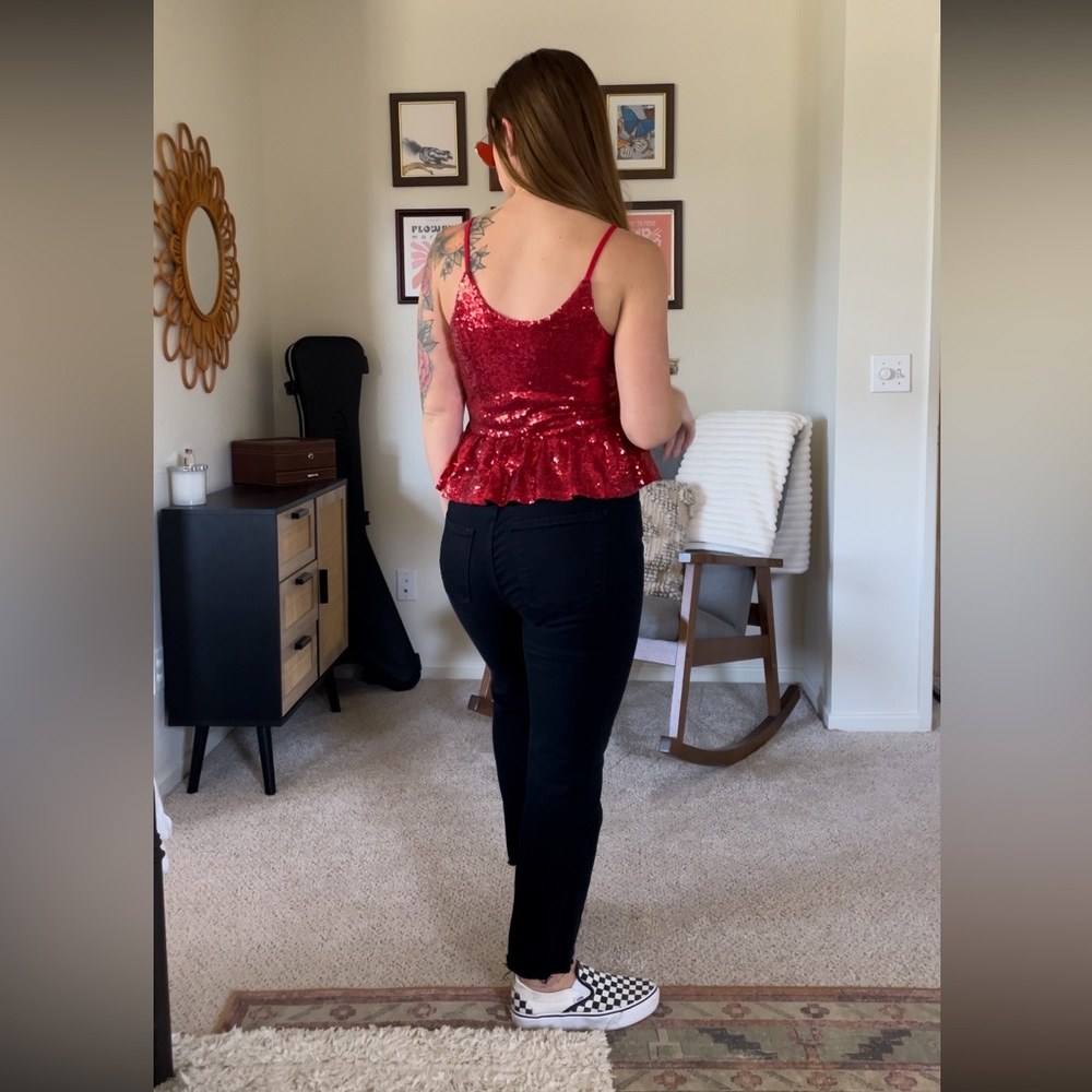 Red Sequin Top